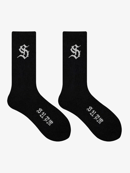 Street S Logo Design Black Socks 