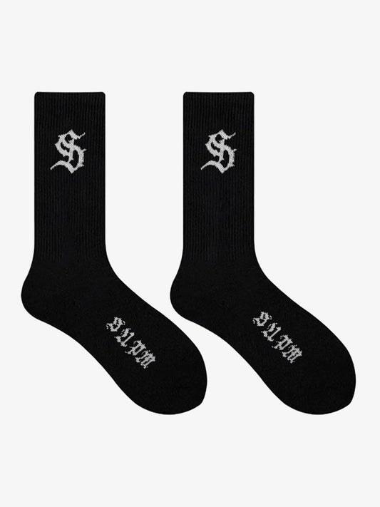 Street S Logo Design Black Socks 