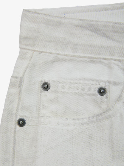 Colorful Cross Patch Straight Leg with Detachable Chain Jeans 