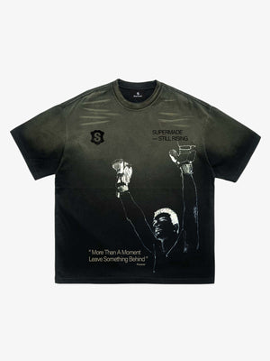 Distressed Graphic Print Crewneck T-Shirt