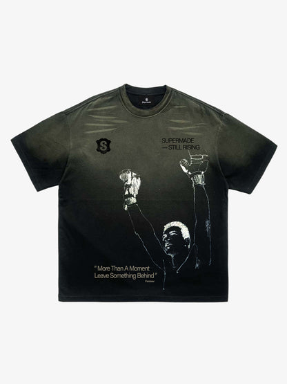 Distressed Graphic Print Crewneck T-Shirt