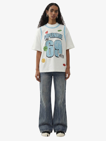 Distressed Number 69 Graphic Print T-Shirt 