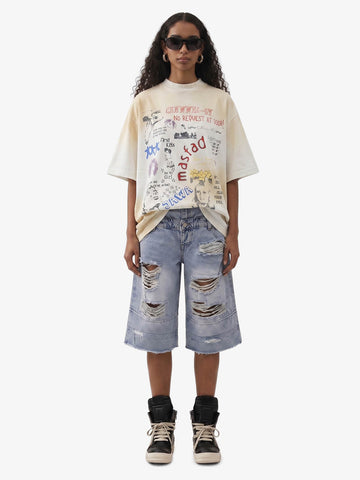 Graffiti Collage Mixed Graphic T-Shirt 