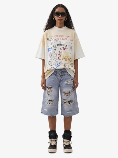 Graffiti Collage Mixed Graphic T-Shirt 