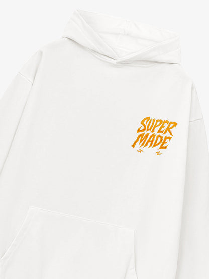 Distressed Graphic Bold Angel Wings Design Hoodie 