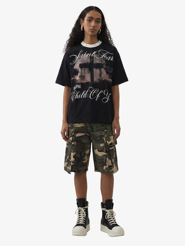 Camouflage Cotton Cargo Multi Pocket Jorts 
