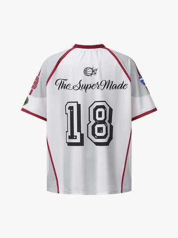 Striped Mesh Soccer Jersey