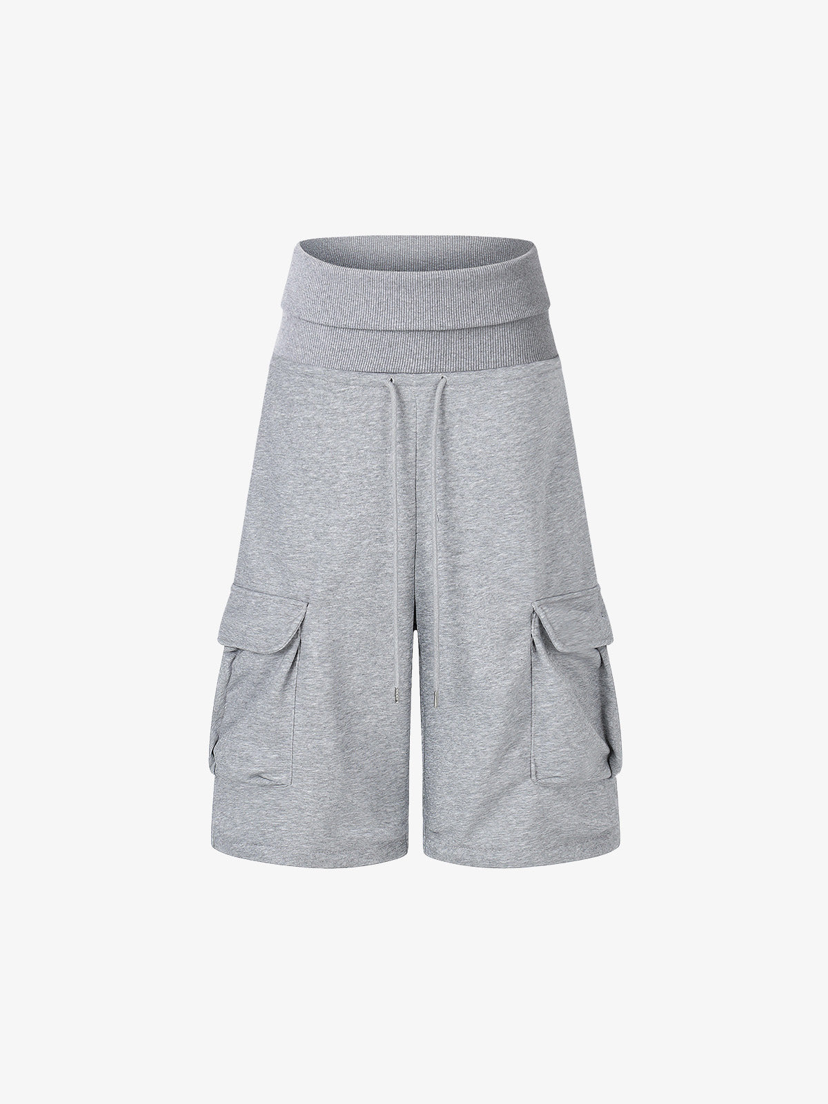Fleece Cargo Shorts – High-Waisted Wide-Leg Loose Fit Streetwear Shorts