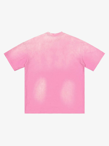 Retro Color-Blocked Lettering T-Shirt 