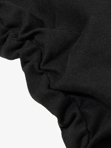 Black High-Waisted Slim Fit Chino Pants – Star Button Detail Cotton Twill
