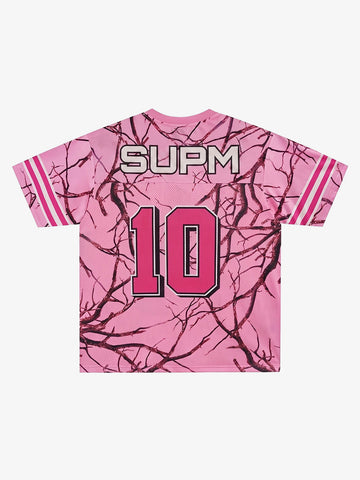 Tree Camo Mesh Jersey Sleeve T-Shirt – Oversized Streetwear Tee