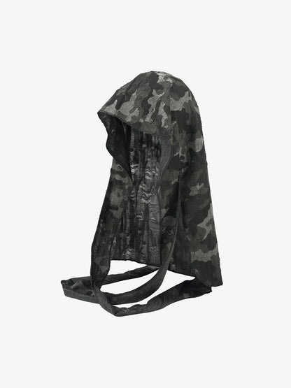 Dark Punk Camouflage Hooded Cape 