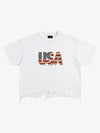 Lässiges T-Shirt mit zerrissener USA-Flagge