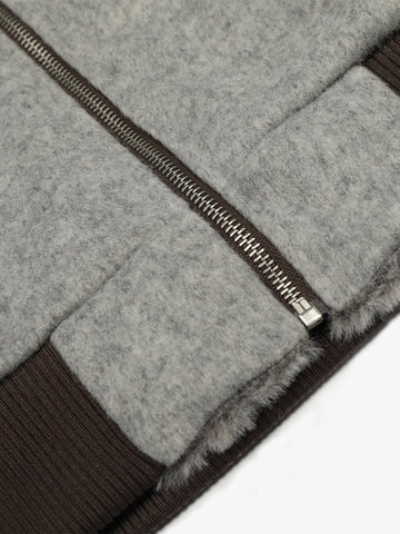 Retro Reversible Fleece Lined Zip-up Hooded Jacket 