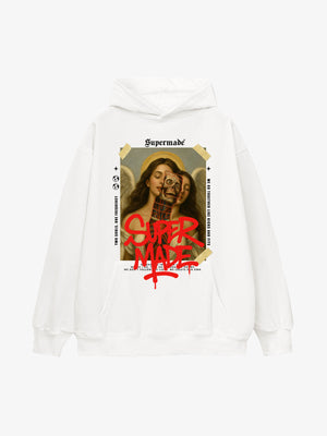 Skull And Face Two Soul Pattern Hoodie 