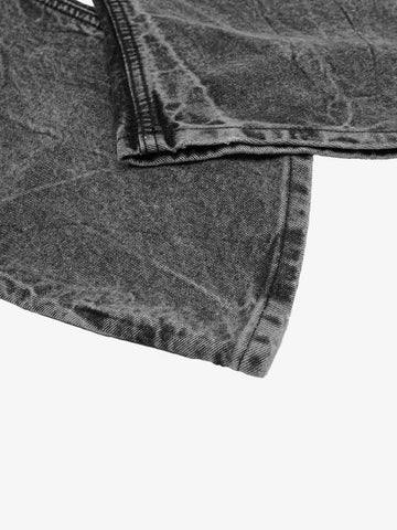 Stacked Flared Ripped Washed Pants 
