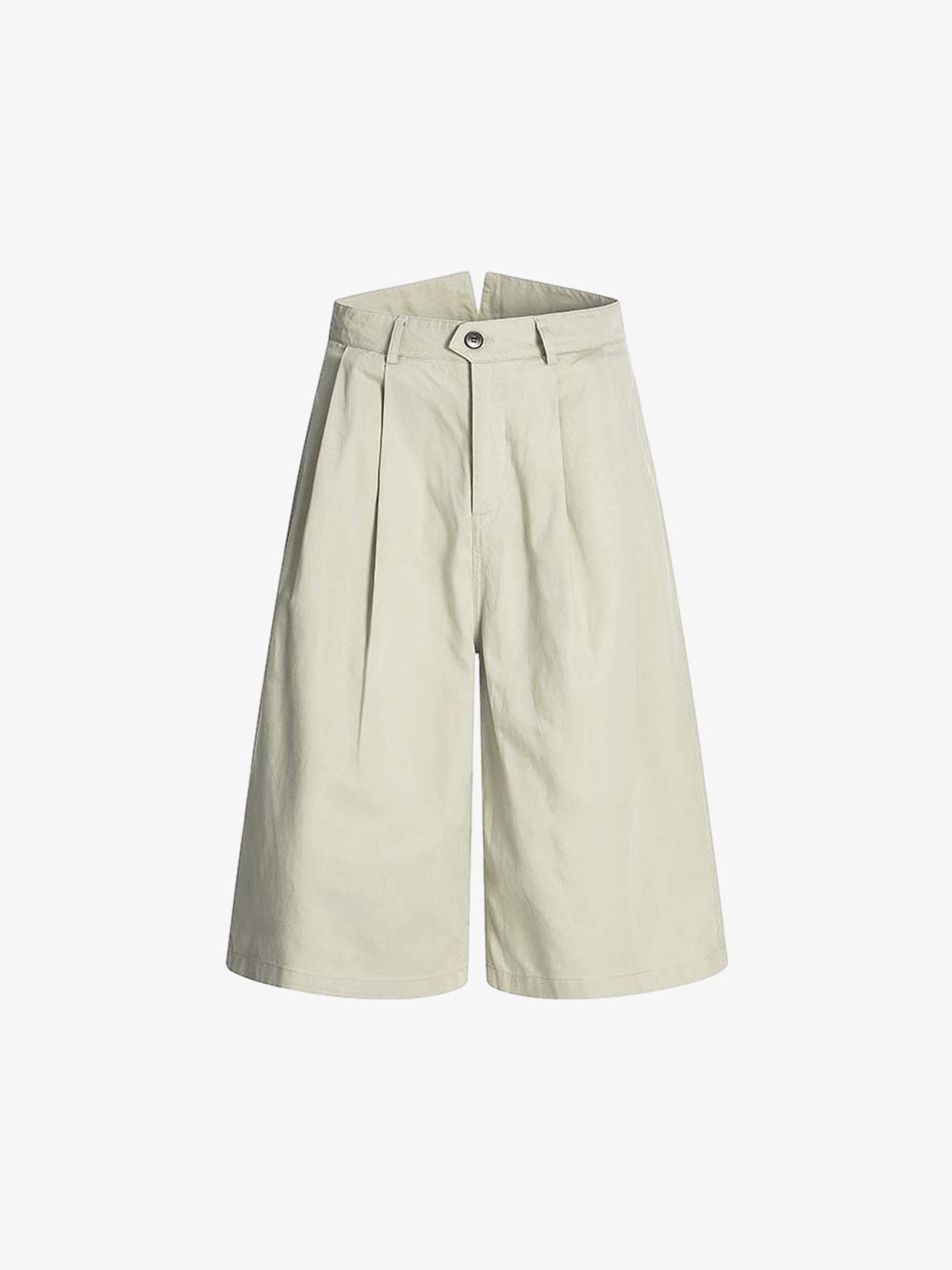 Cotton Pleated Wide Leg Jorts 