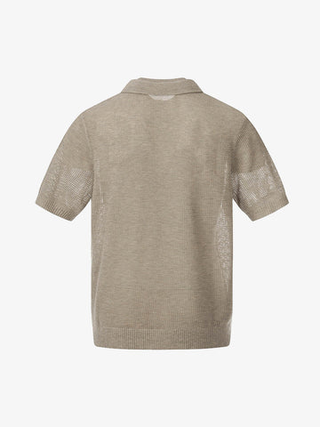Polohemd mit Lochmuster und Lagenlook