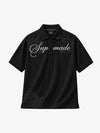 Cotton Polo Shirt with Script Logo and Leopard Print Detail 