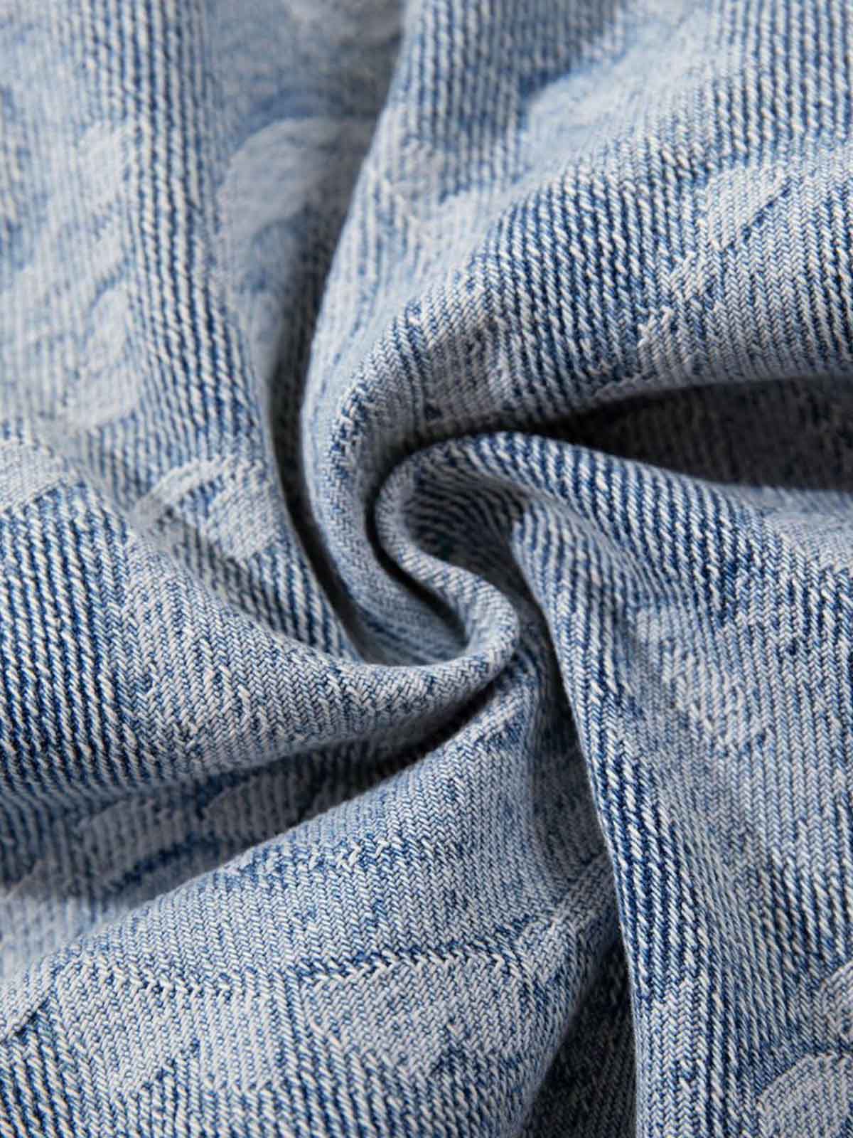 Floral Jacquard Denim Jeans 
