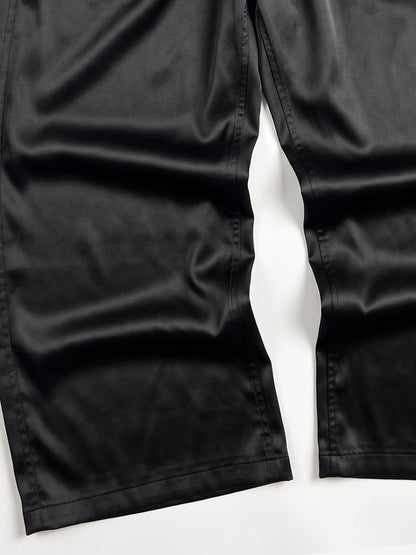 High-Waist Satin Wide-Leg Pants
