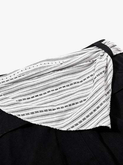 Bandana Waist Strap Multi-Pocket Cotton Cargo Pants 