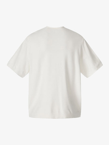 Graphic Floral Knit Henley T-Shirt 