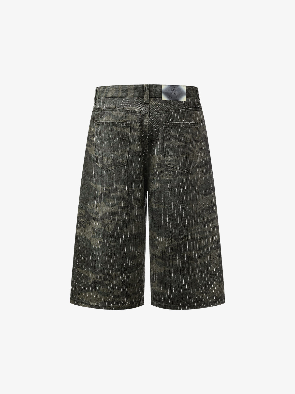 Camouflage-Cargoshorts mit Perforation – Weit geschnittene Utility-Shorts aus Baumwollmischgewebe