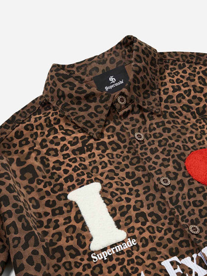Kurzarmhemd mit Leopardenmuster