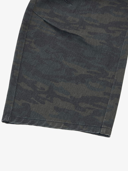 Retro Camo Multi-Pocket Cargo Barrel Pants 