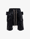 Glänzende Cargo-Shorts aus Kunstleder