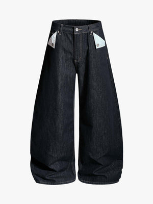Cinch Back Contrast Stitch Jeans 