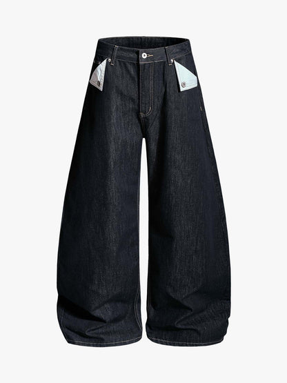 Cinch Back Contrast Stitch Jeans 