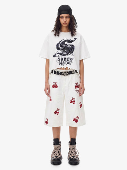 Gothic Liquid Metal Ripped Washed T-Shirt 