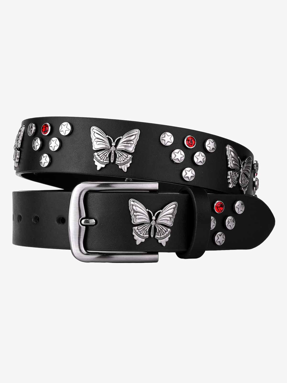 Vintage Butterfly & Star Studded Punk Belt 