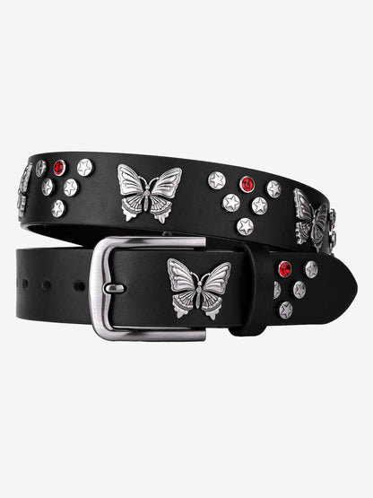 Vintage Butterfly & Star Studded Punk Belt 