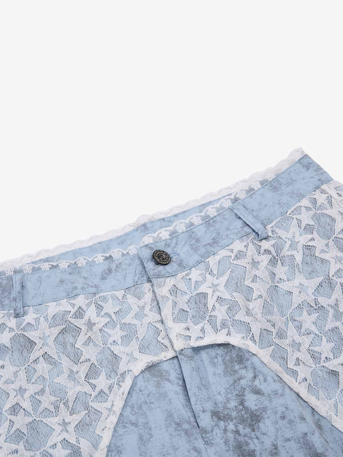 Star Lace Patchwork Casual Pants 