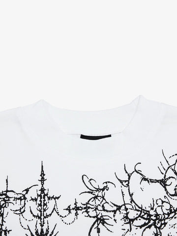T-Shirt mit gotischem Dornenmuster