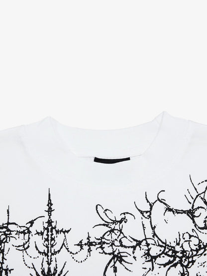 T-Shirt mit gotischem Dornenmuster