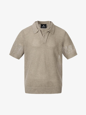 Polohemd mit Lochmuster und Lagenlook