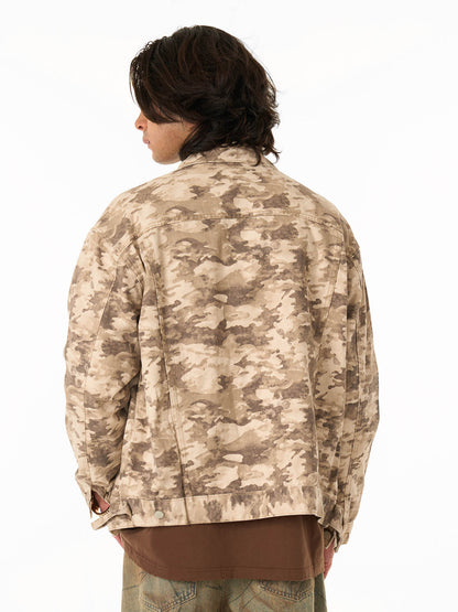 Camouflage Multi-Pocket Work Denim Jacket 