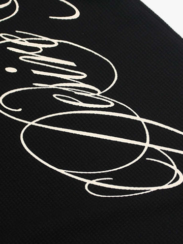 Waffelstrick-T-Shirt mit seitlichem Schriftzug