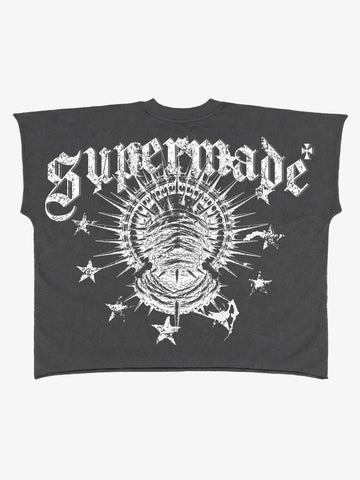 Black Graphic Crop Tee