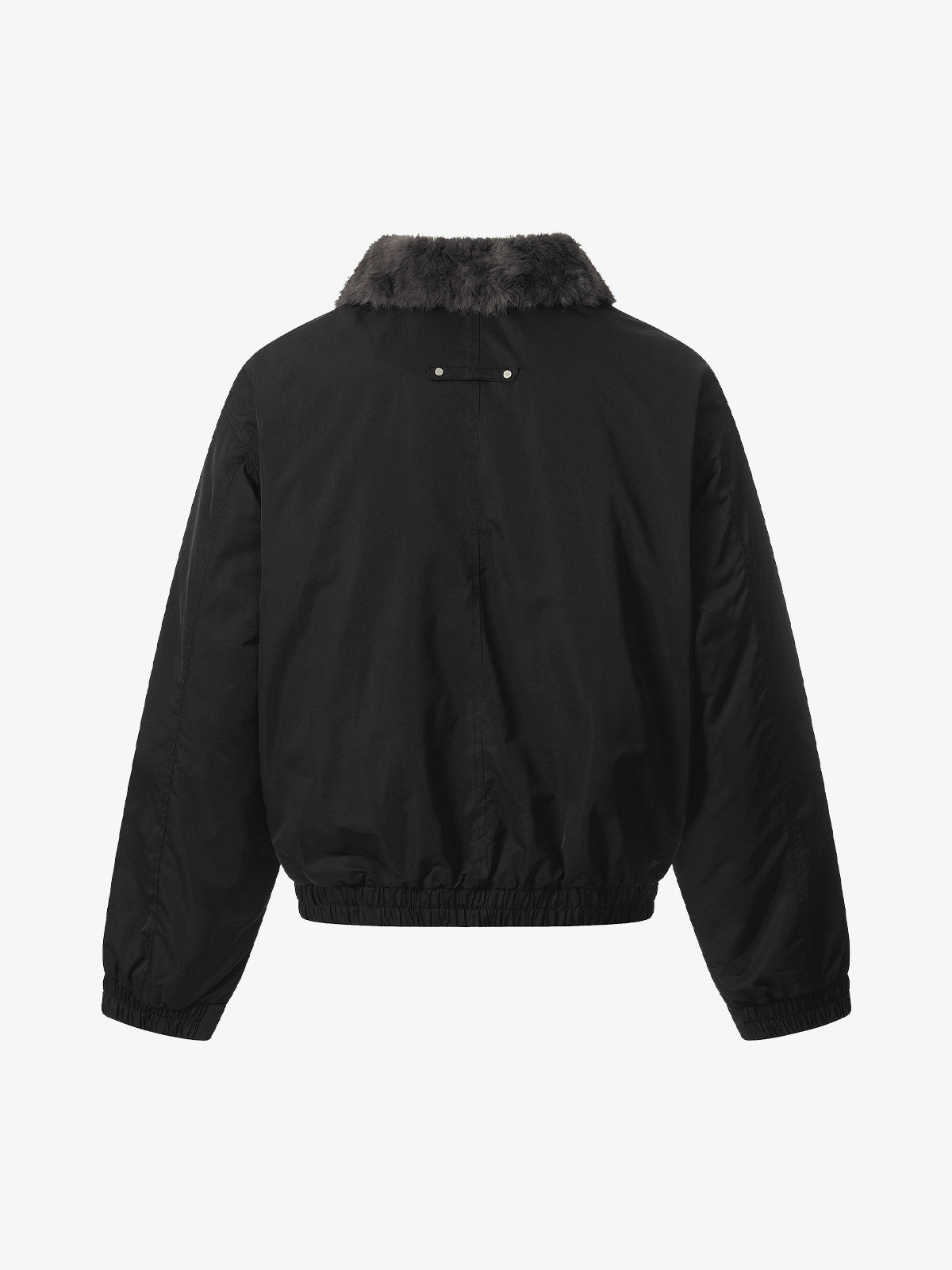 Faux Fur Collar Zipper Padded Bomber Jacket 