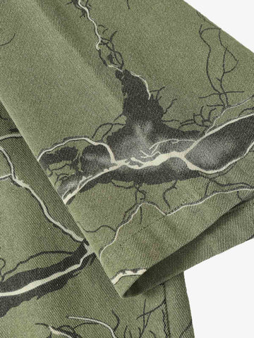 Lightning Storm Print Short Sleeve Shirt 