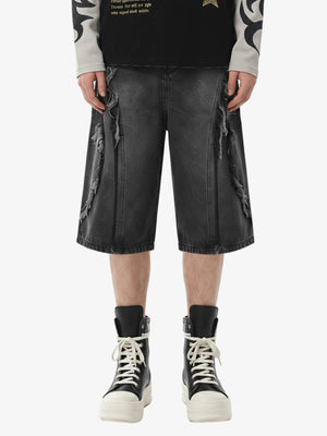 Thesupermade High Street Washed Distressed Denim Shorts - 2100 
