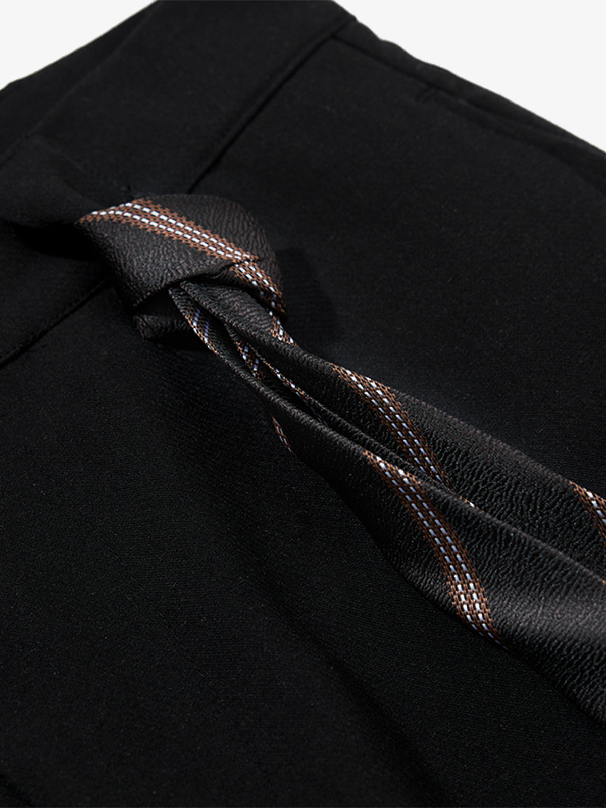 Tie Detail Relaxed Fit Draped Suit Pants 