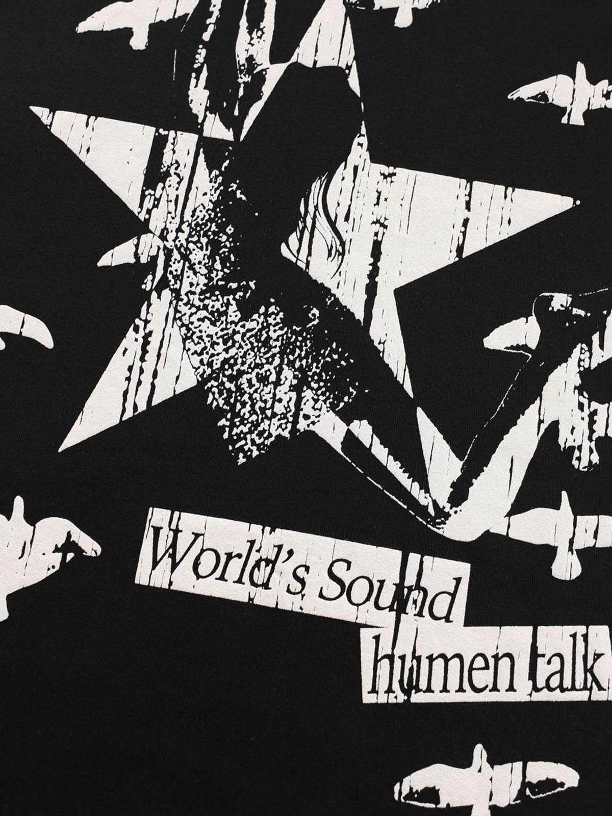 Retro Star Print Long-Sleeved T-Shirt 