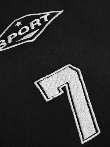 Suede-Touch Embroidered Sport Color-Block T-Shirt 