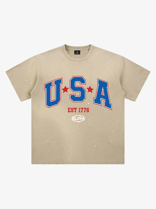 USA Graphic Splatter Washed T-Shirt